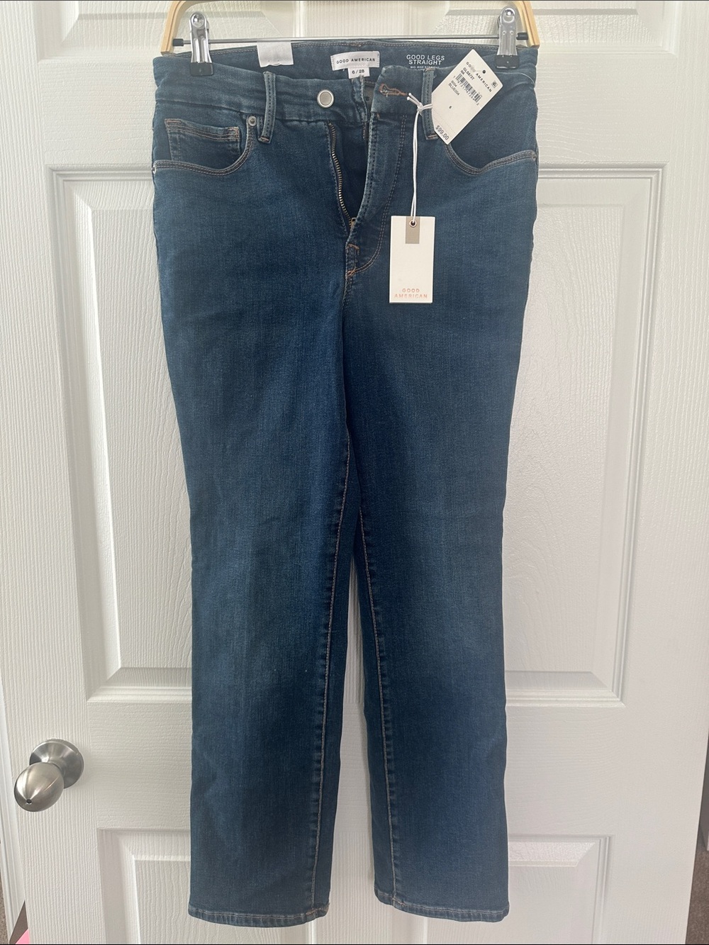 NWT Good American Women’s Dark Blue Straight Jeans